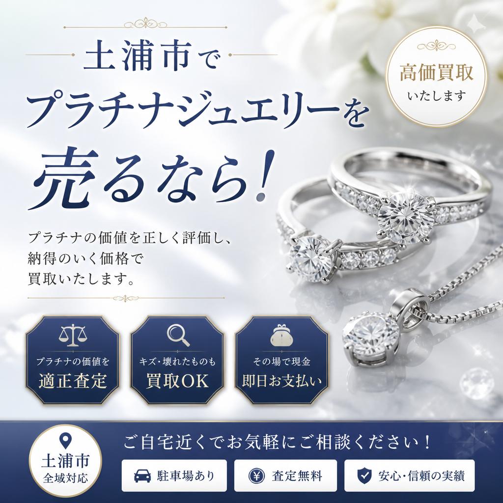 土浦市でプラチナジュエリーを売るなら！