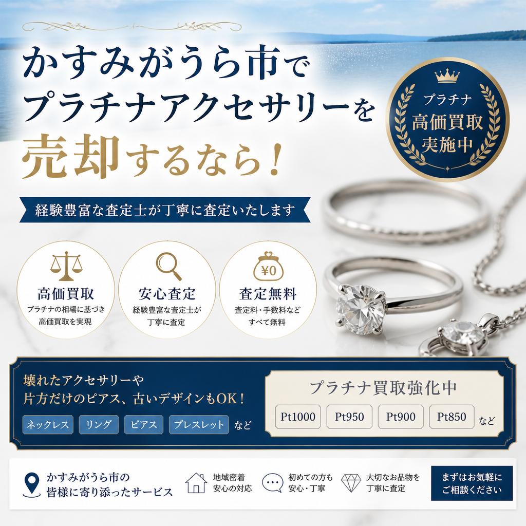かすみがうら市でプラチナアクセサリーを売却するなら！