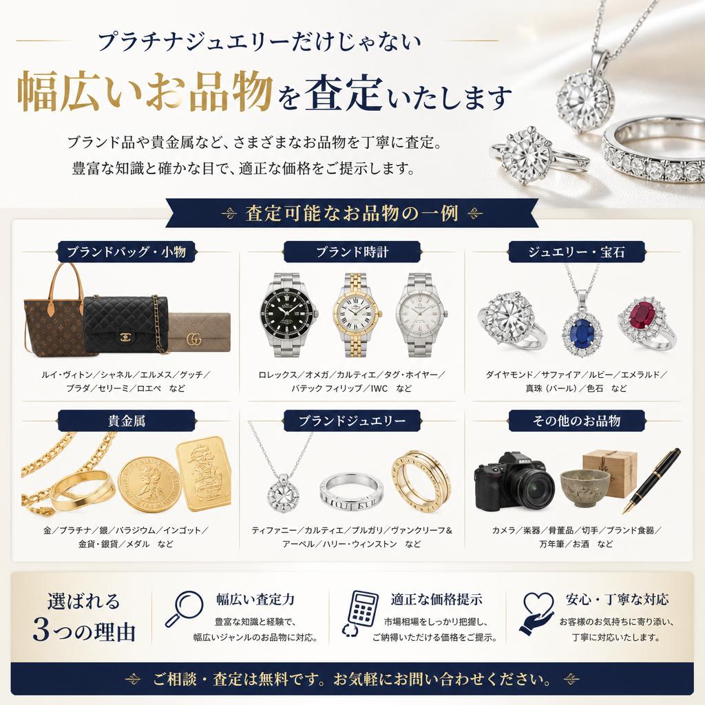 査定対象となるお品物