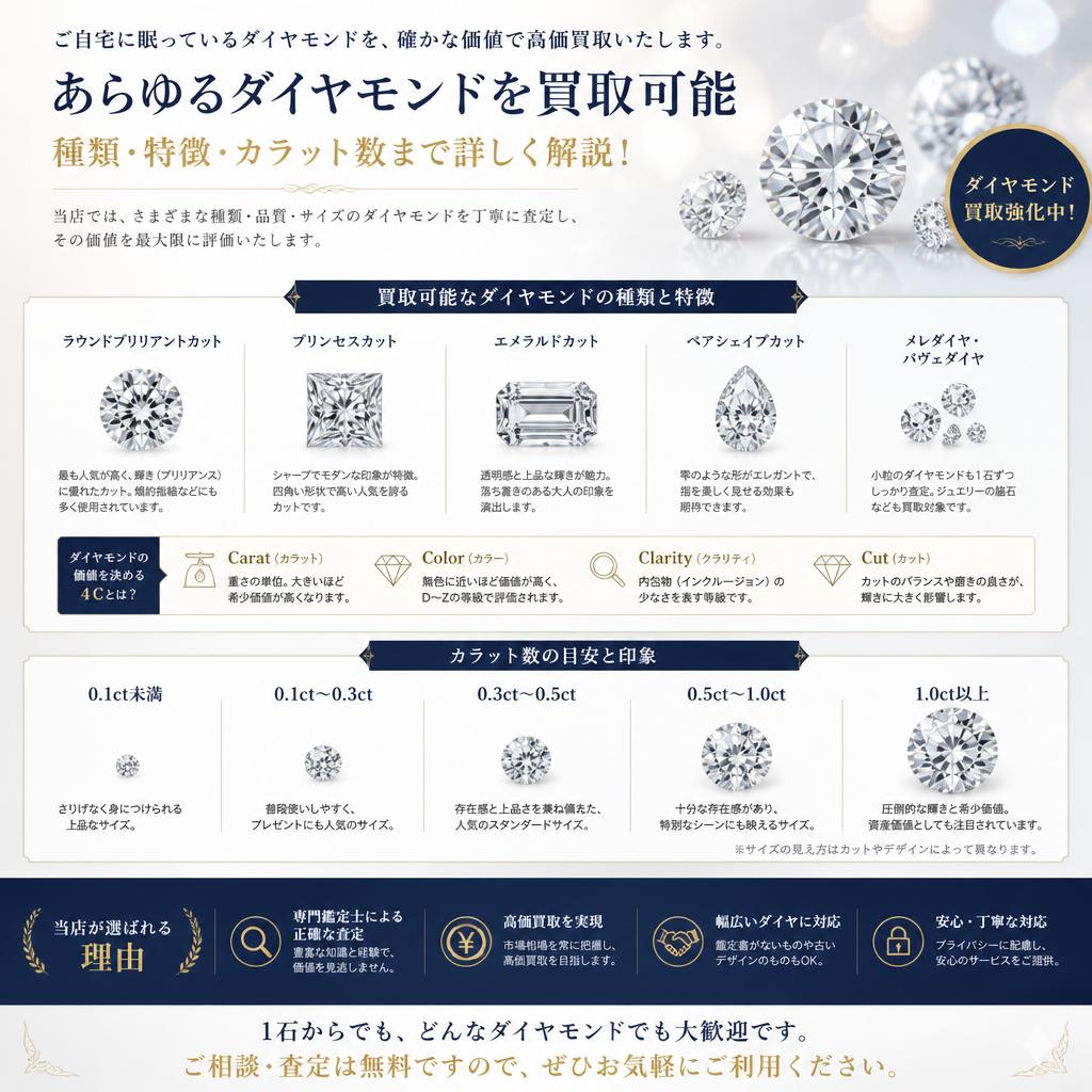 買取対象のダイヤモンド