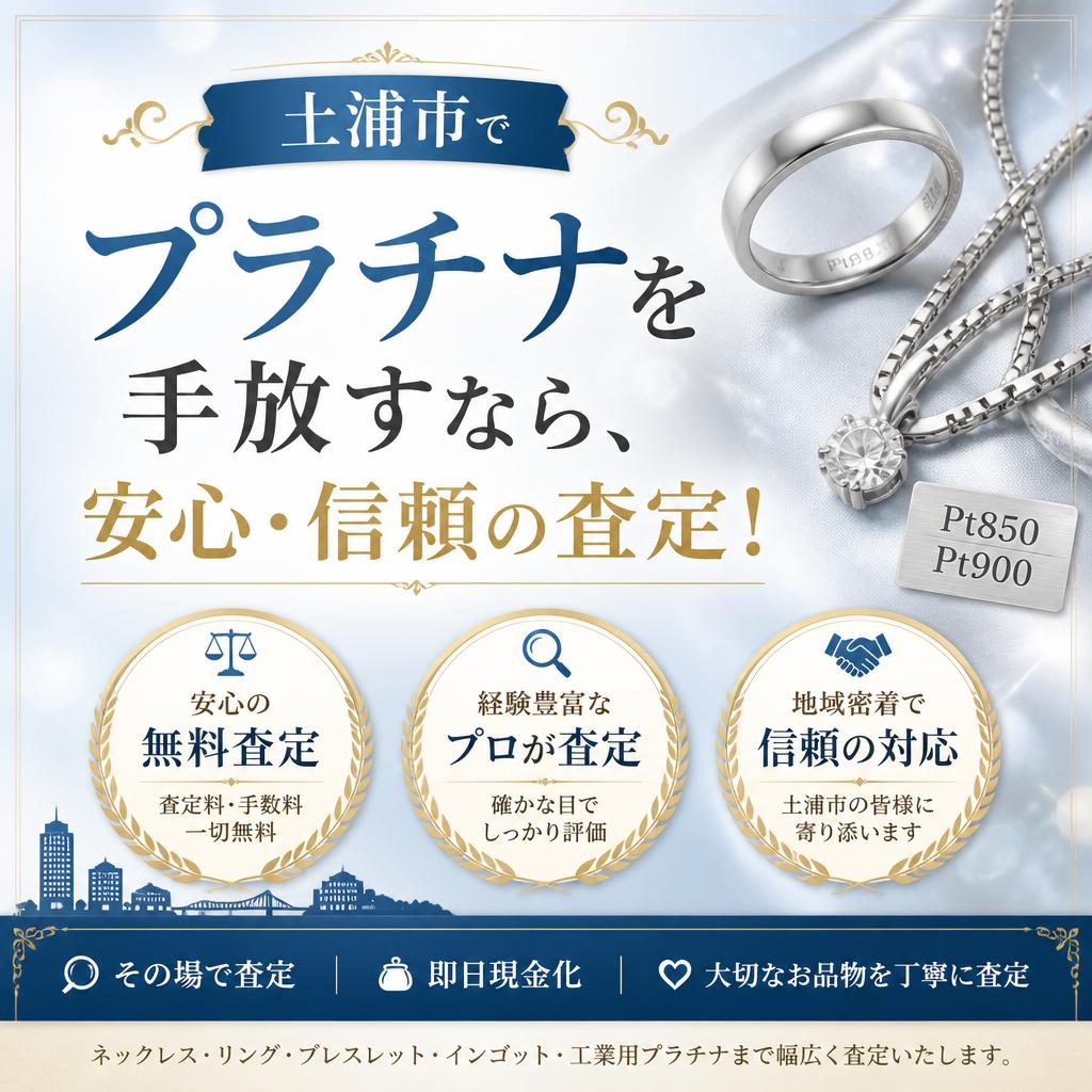 土浦市でプラチナを手放すなら、安心・信頼の査定！