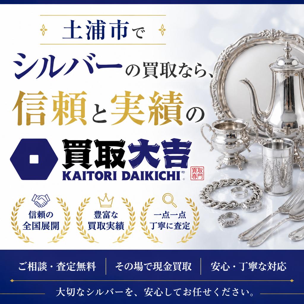 土浦市でシルバーの買取なら、信頼と実績の買取大吉へ！