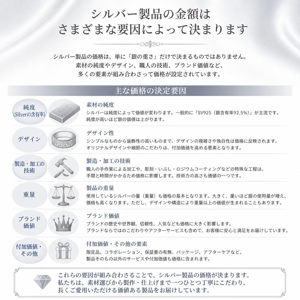 シルバーアクセサリーの査定ポイント