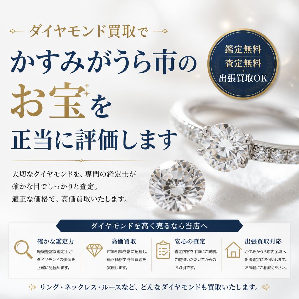 ダイヤモンド買取でかすみがうら市のお宝を正当に評価します